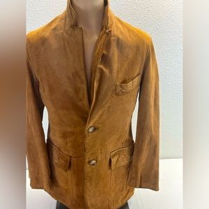 Vintage Men’s  Suede Jacket Coat High Quality Leather and Stitching. Size Small
